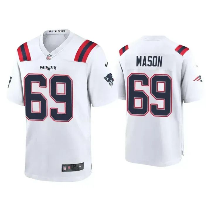 Men New England Patriots #69 Shaq Mason Nike White Game NFL Jersey
